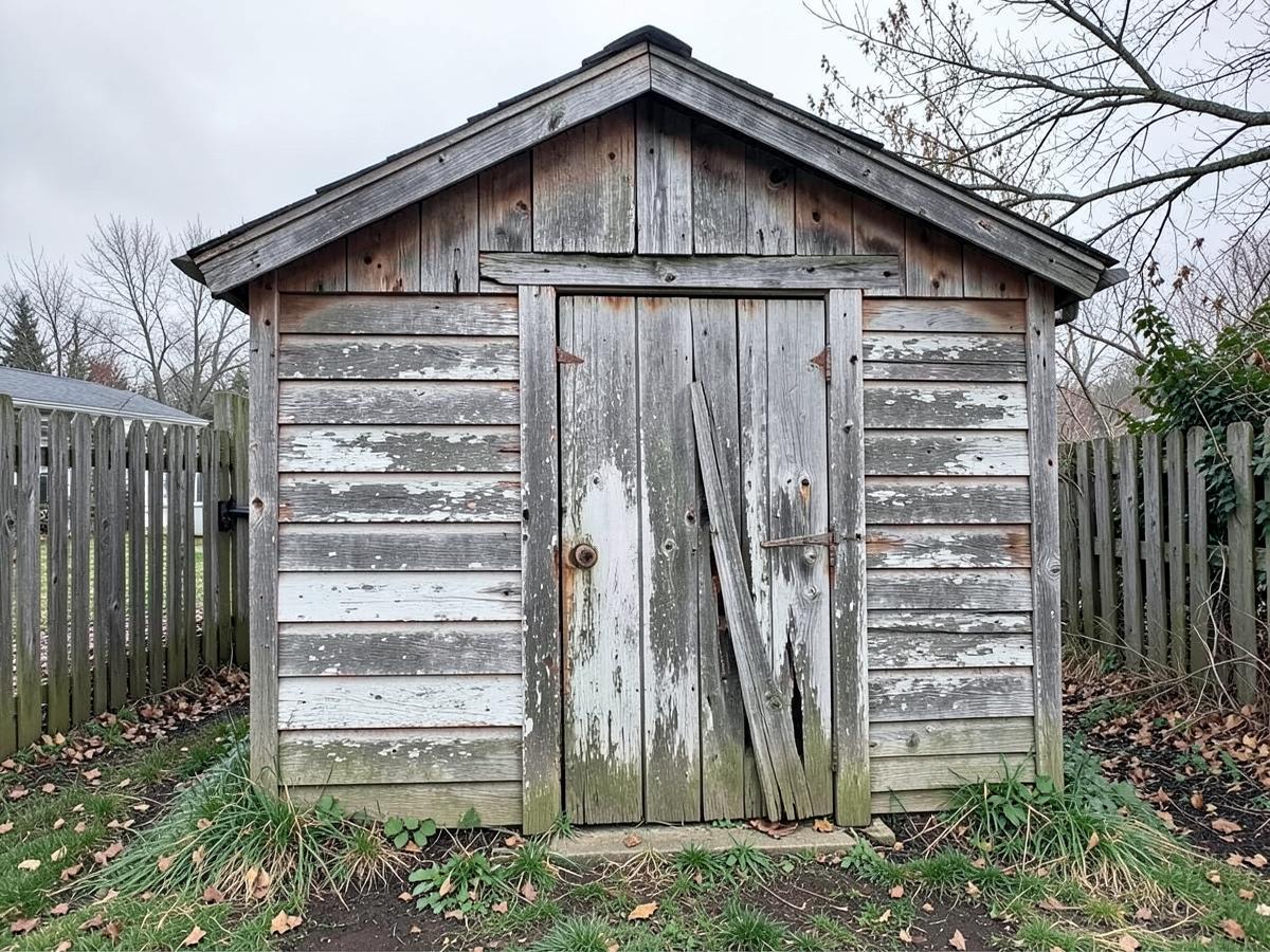 Backyard shed rebuild — before